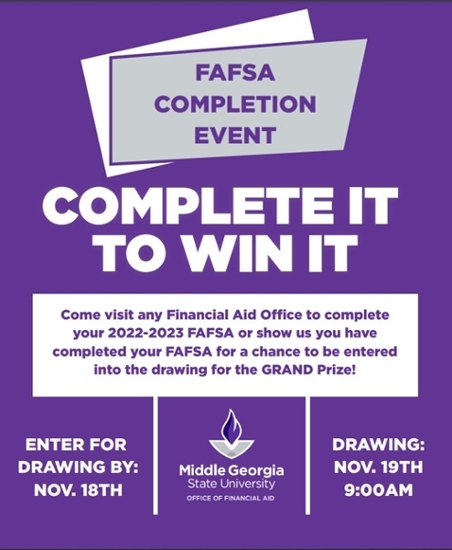 FAFSA completion event flyer.